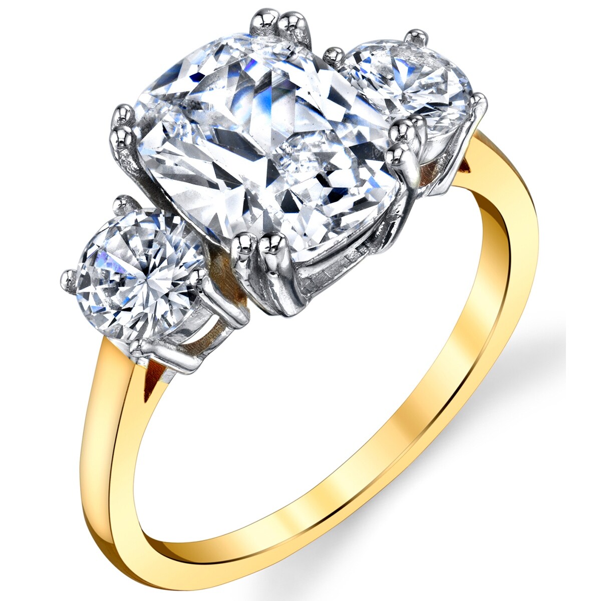Shop Oliveti Sterling Silver 925 Meghan Markle 14k Plated Cushion Cz Engagement Ring Overstock 22694935