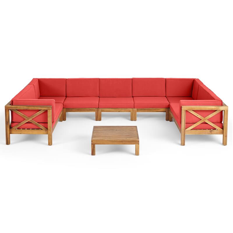 Brava Acacia Wood Sectional Sofa Set by Christopher Knight Home