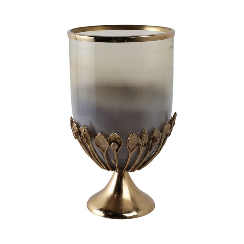 Glass Candle Holder Pedestal Hurricane Contemporary Tabletop Accent