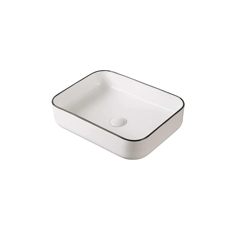 Delly Unique White and Black Ceramic Basin Sink - White and Black
