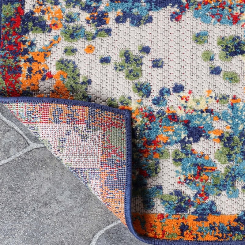 Superior Abstract Splatter Modern Indoor Outdoor Runner or Area Rug