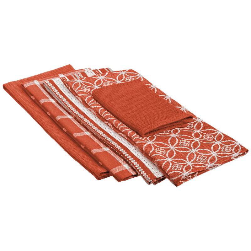 DII Assorted Kitchen Dishtowel & Dishcloths (Set of 5)