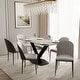 preview thumbnail 17 of 17, Voren 7-Piece Dining Set 55-Inch Rectangular Sintered Stone Dining Table and 6 Upholstered Chairs with Gold Base