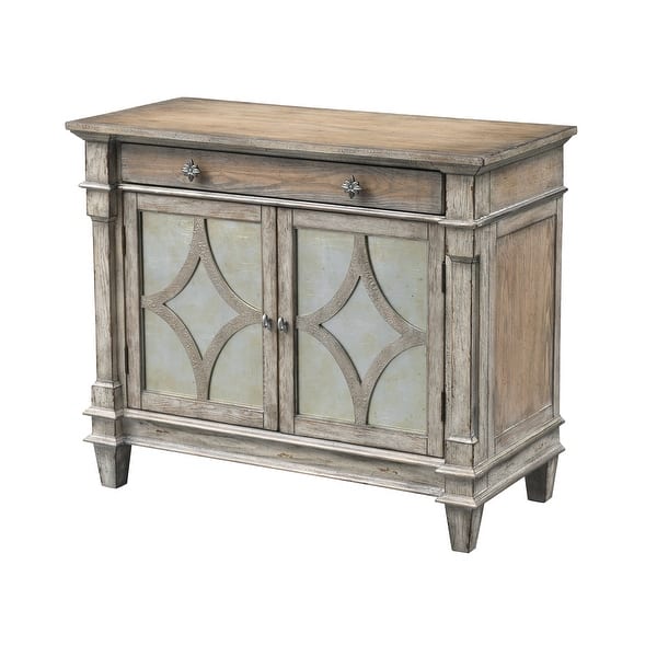 slide 1 of 6, Somette Light Brown/Silver Two Door One Drawer Cabinet
