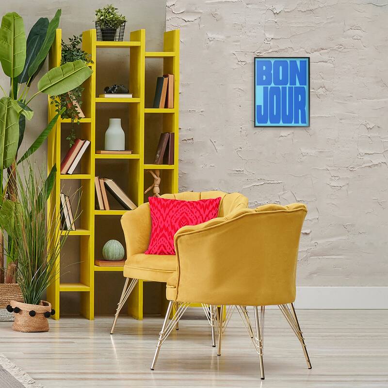 Stupell Bonjour Blue Tones Framed Giclee Art Design By House of Lulu