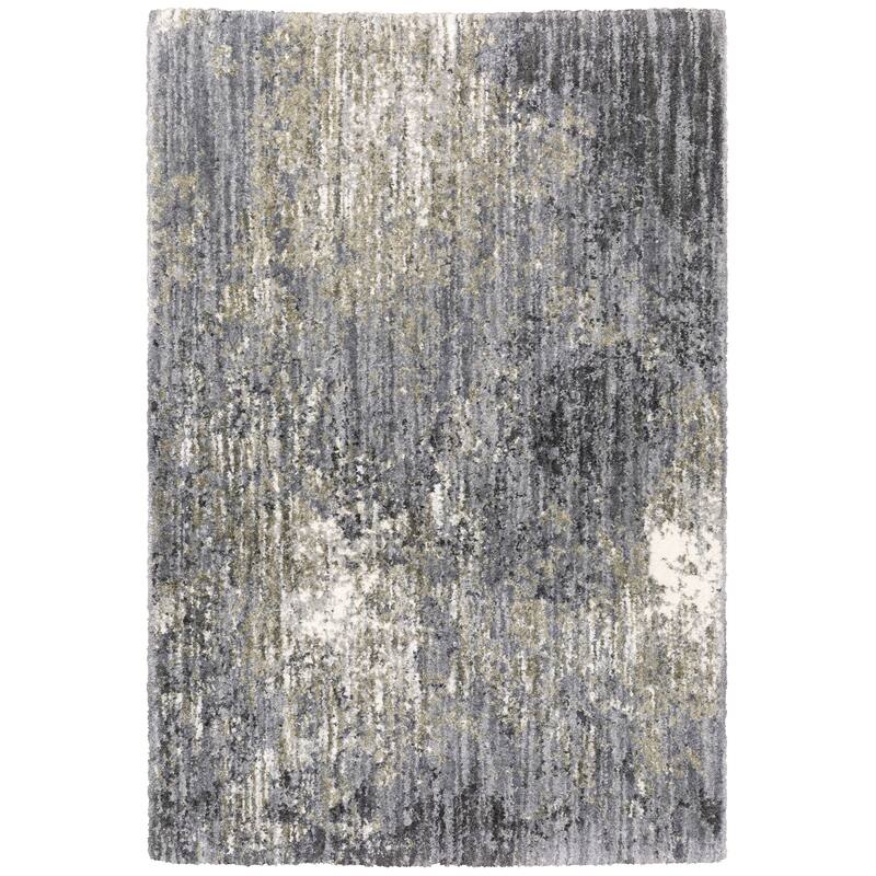 Style Haven Archer Cosmic Abstract Shag Area Rug - 5' 3" x 7' 6" - Grey/ Ivory - Rectangle