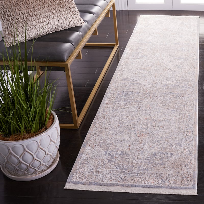 SAFAVIEH Marmara Kerttu Oriental Medallion Rug - Beige/Blue Rust - 2' x 8'