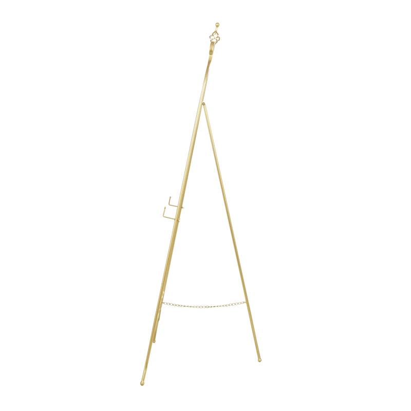 Metal Scroll Adjustable 3 Tier Display Easel with Chain Support and Swirl Finial - Black or Gold - Roche River Decor