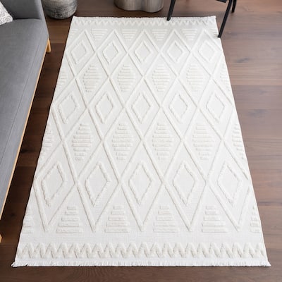 Nuloom Annaka Trellis Fringe Area Rug