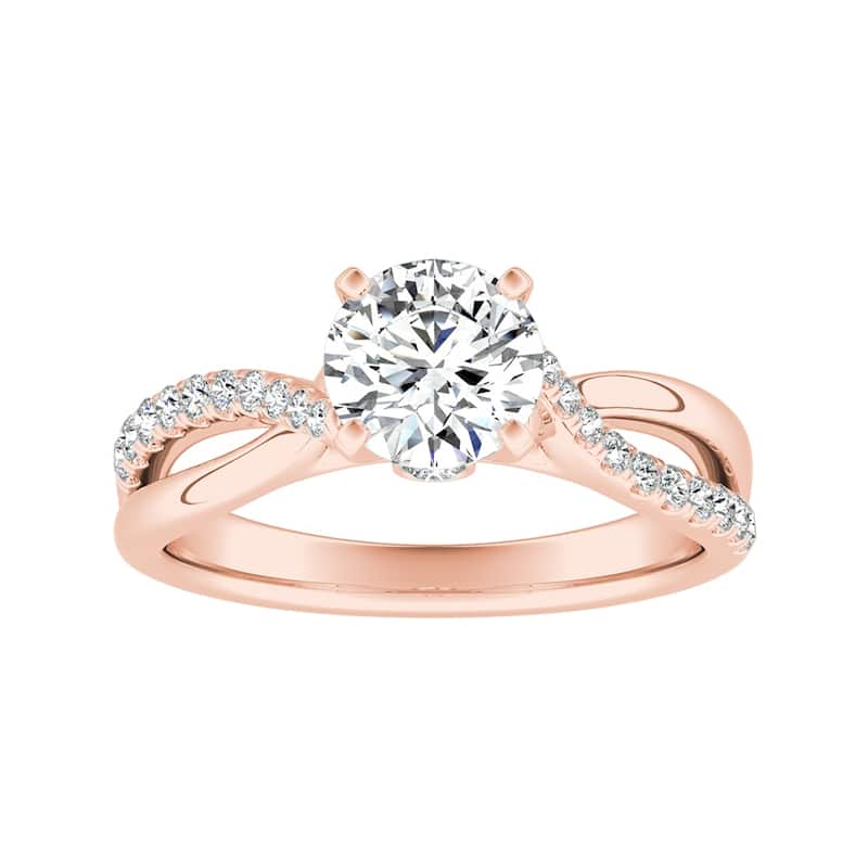 Auriya 14k Gold 3/4ctw Modern Round Diamond Engagement Ring (G-H, VS1-VS2) - 4.5 - Rose