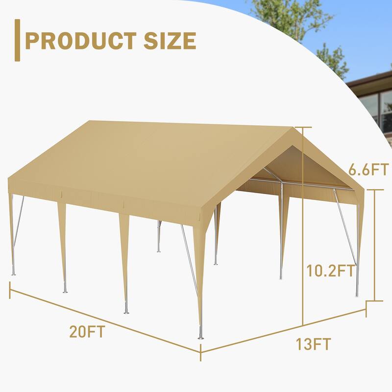 Heavy Duty Car Canopy, Outdoor Waterproof, Portable Garage UV Resistant