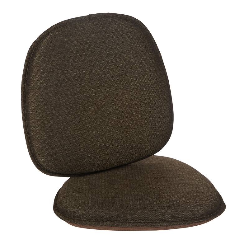 Klear Vu Gripper Non-Slip Mid Century Modern Shell Dining Chair Upholstered Cushion - Chestnut - Set of 4
