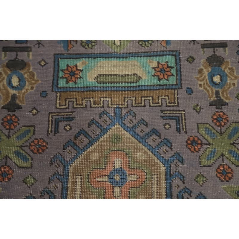 Hand Knotted Oriental 100% Wool Carpet Traditional Floral Purples Tabriz Area Rug - 11' 1'' X 8' 2''