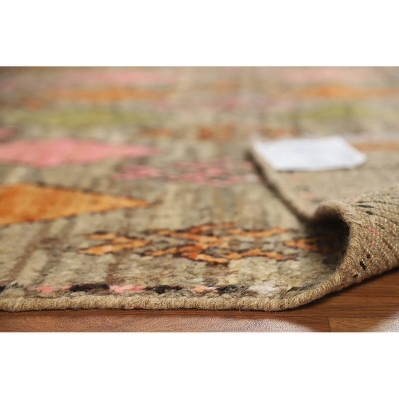 Geometric Moroccan Square Area Rug Hand-Knotted Wool Carpet - 5'9" x 6'4"