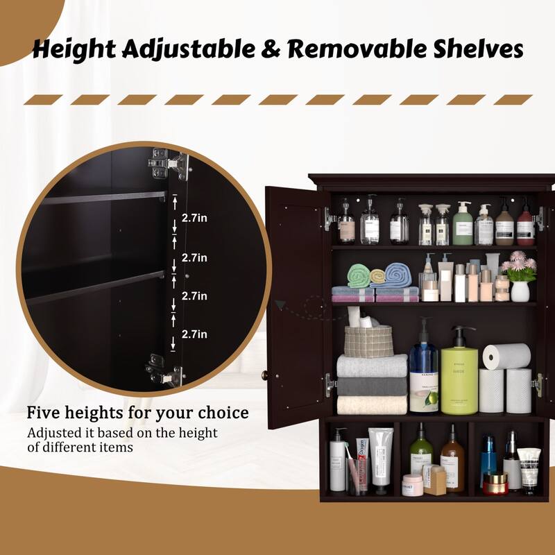 VEIKOUS Oversized Bathroom Medicine Cabinet Wall Mounted Storage with Mirrors