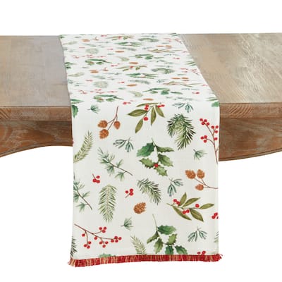 Holly Branch Table Runner - 13"x72"