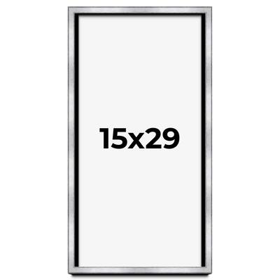 15x29 Shadow Box Frame Silver | 1.375 Inches Deep Real Wood