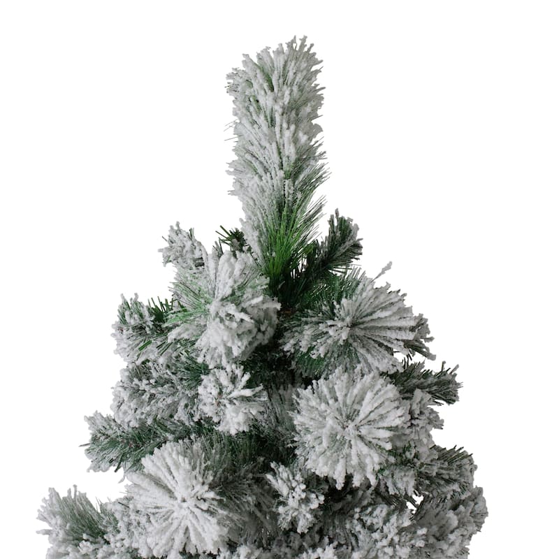 6.5' Flocked Somerset Spruce Artificial Christmas Tree - Unlit - 6.5 Foot