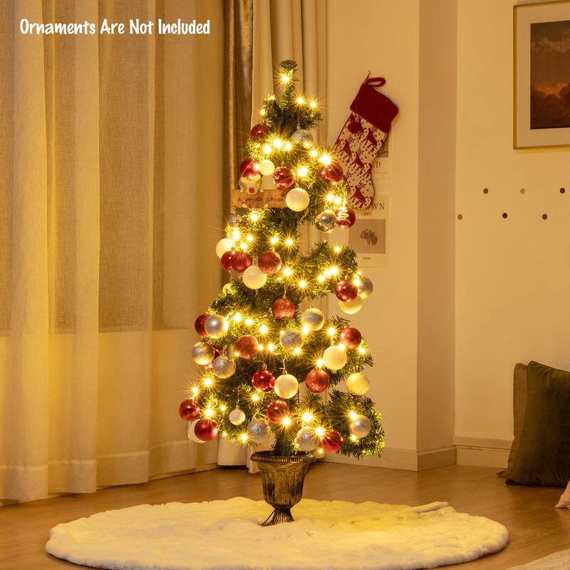 Gymax 4 ft Pre-Lit Spiral Topiary Christmas Tree Artificial Helical - See Details