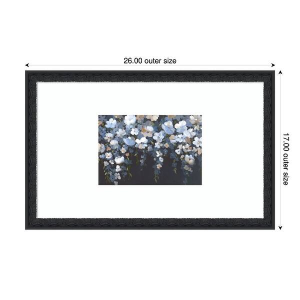 dimension image slide 0 of 2, Hanging Blossoms in Tranquil Night by Hannah Dawson Wood Framed Wall Art Print