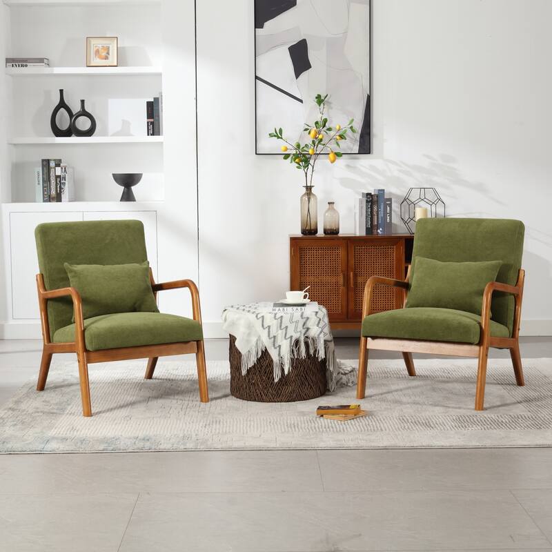 Modern Accent Chair Solid Wood Padding Lounge Armchairs - 23.23" * 29.53" * 30.71"