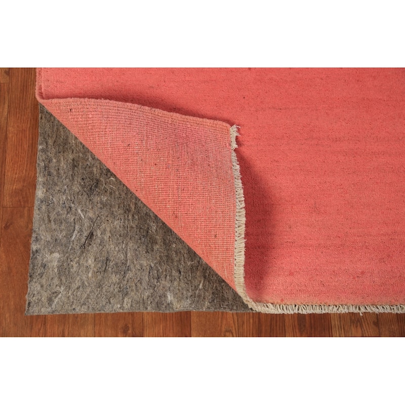 Pink Gabbeh Modern Rug Hand-Knotted Wool Carpet - 4'2" x 5'10"