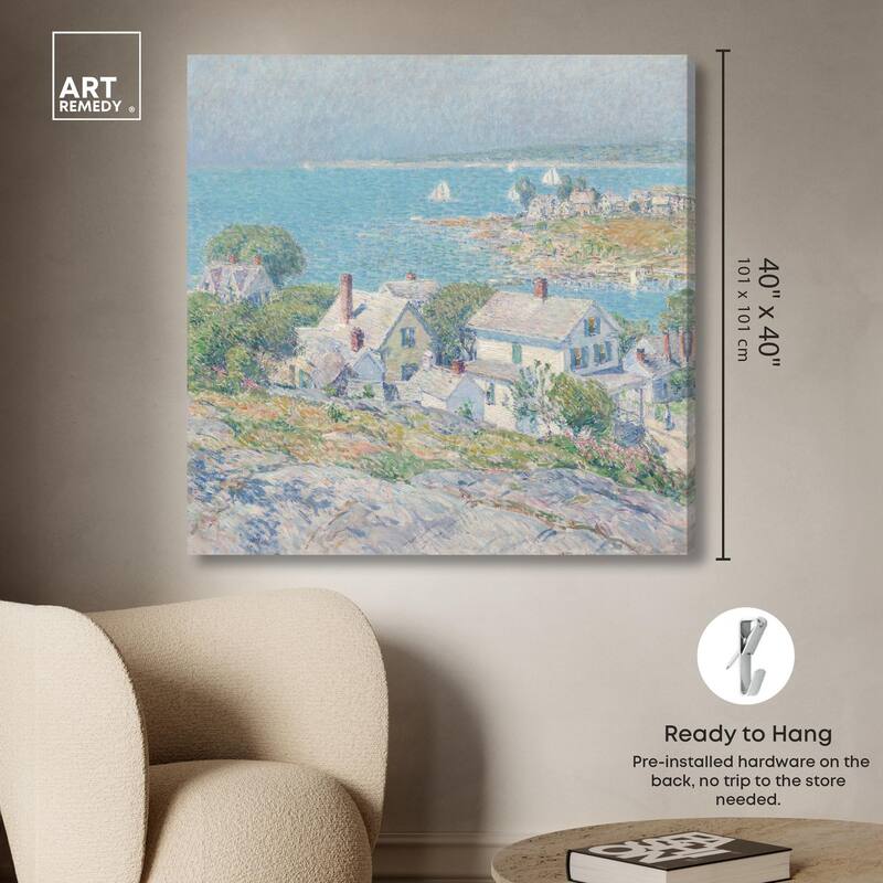Hassam New England Headlands Canvas by Art Remedy, Gallery Wrapped