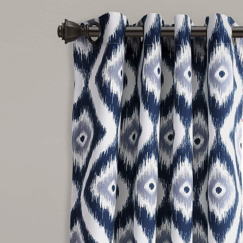 Lush Decor Diamond Ikat Room Darkening Window Curtain Panel Set - 52"W x 84"L - 52"W x 84"L