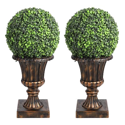 Artificial Plant Topiary Ball, Faux Boxwood Balls for Decor - 24"
