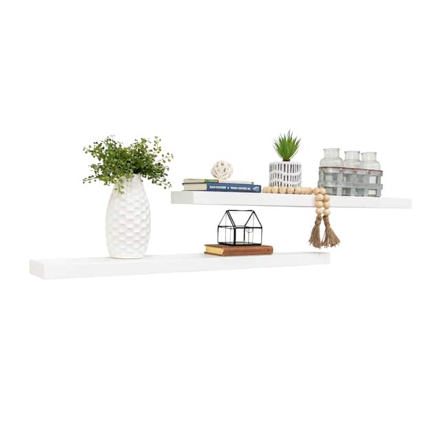 Del Hutson Designs True Floating Shelves, Set of 2, 36" - 36" - White