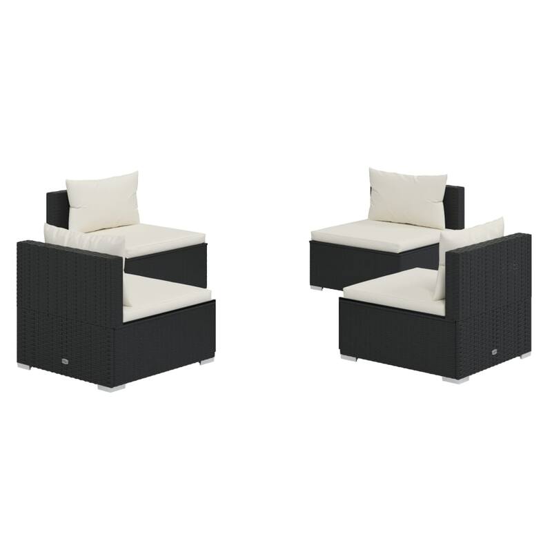 vidaXL Patio Lounge Set Outdoor Sectional Sofa Set Table Garden Poly Rattan - 27.6" x 27.6" x 23.8"