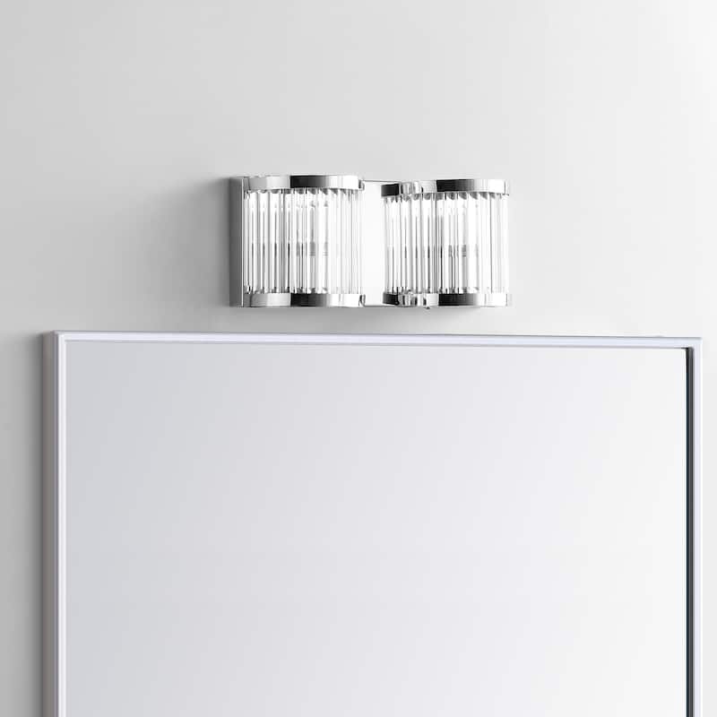SAFAVIEH Lighting Marlies 2-Light Led Wall Sconce - 12"x3.3"x4.8" - Antique White - 12Wx3Dx5H