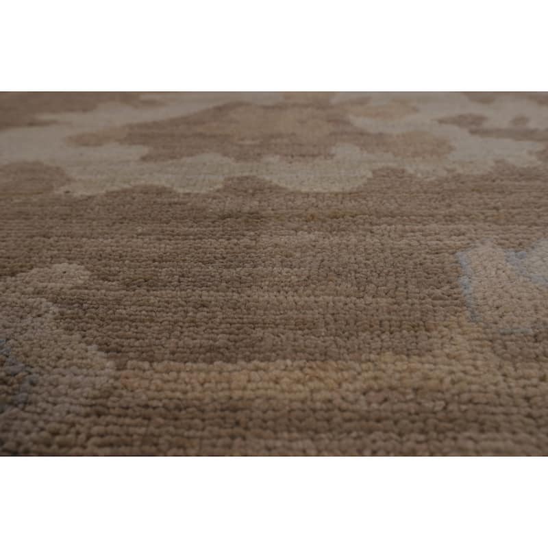 Vegetable Dye Brown Oushak Turkish Area Rug Hand-Knotted Wool Carpet - 8'2"x 10'0"