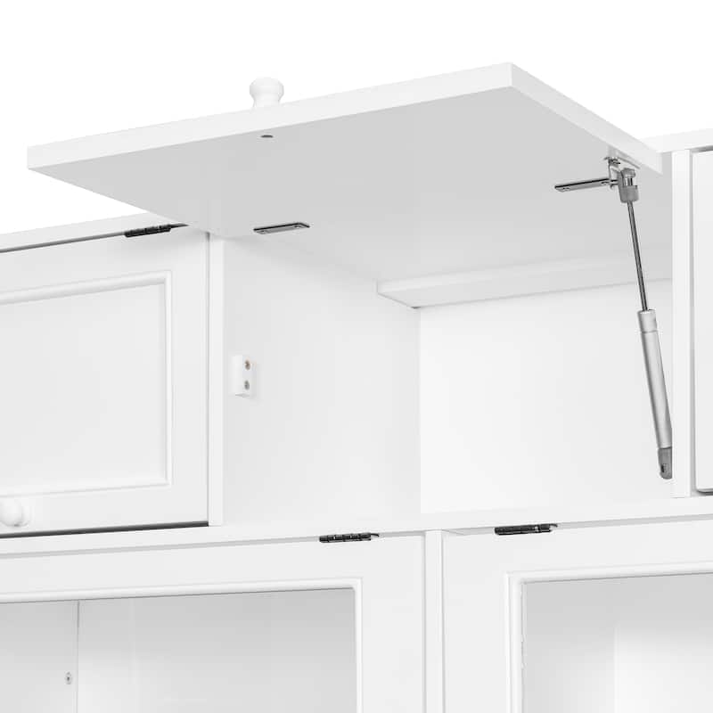 Twin Size Wooden Murphy Bed with TV Stand, Flip-Up Cabinets & Vibrant Accent Storage by Harper&Bright Designs