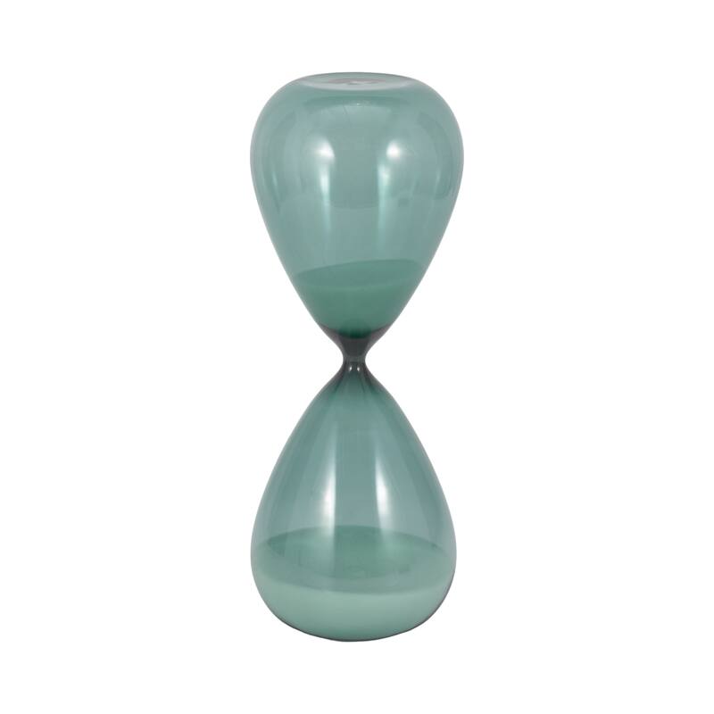 Modern Glass Hourglass Sculpture - Home Decor