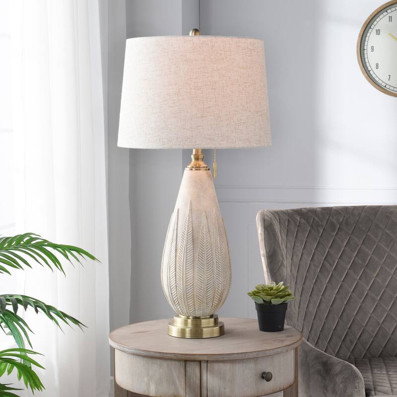 StyleCraft Poly Table Lamp - Delnice Ivory - White Shade