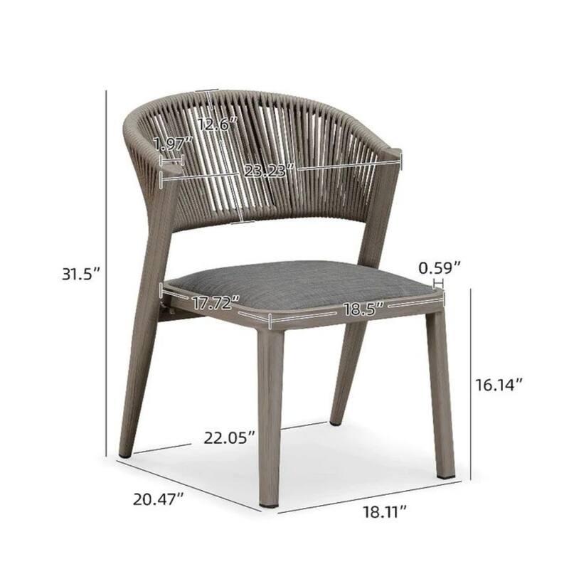 PURPLE LEAF 5 Pieces Wicker Outdoor Patio Dining Set with All Aluminum Frame Table & Chairs
