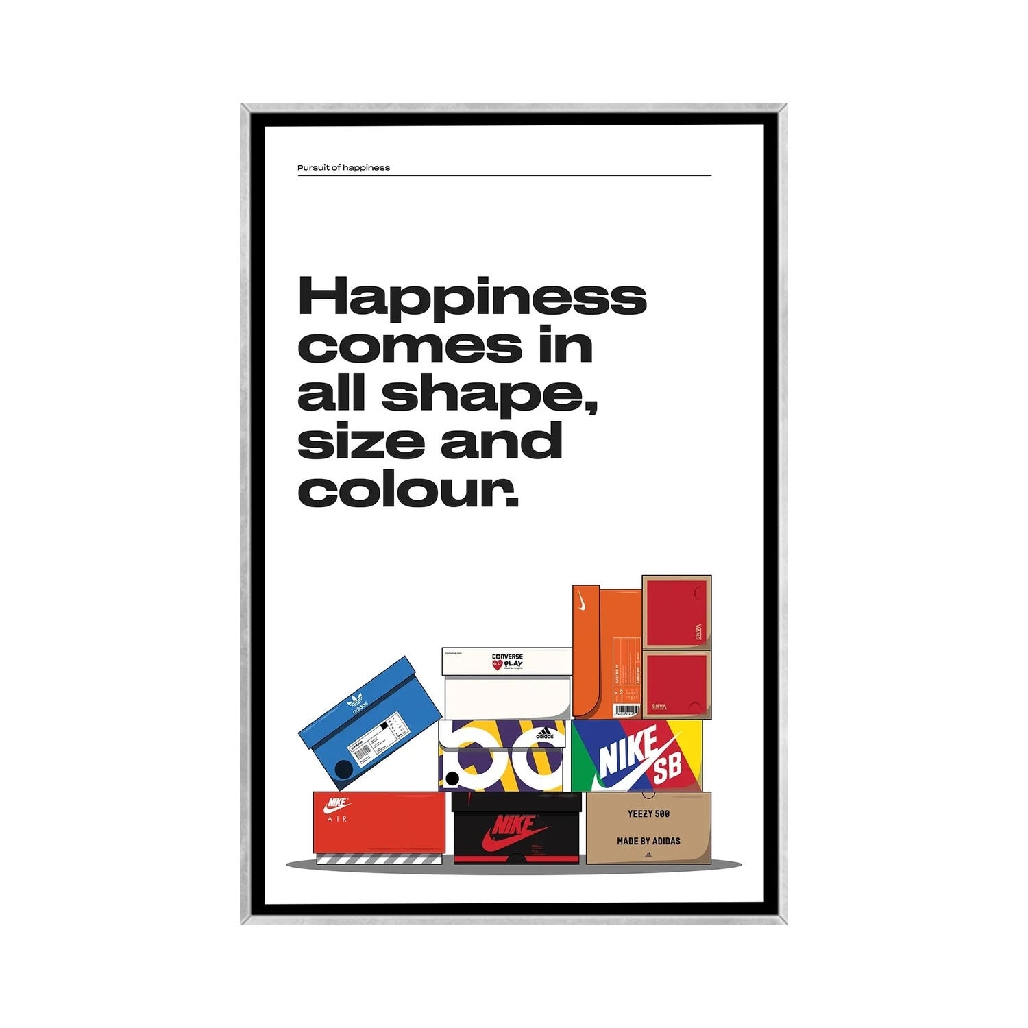 iCanvas "Happiness" by avesix Framed