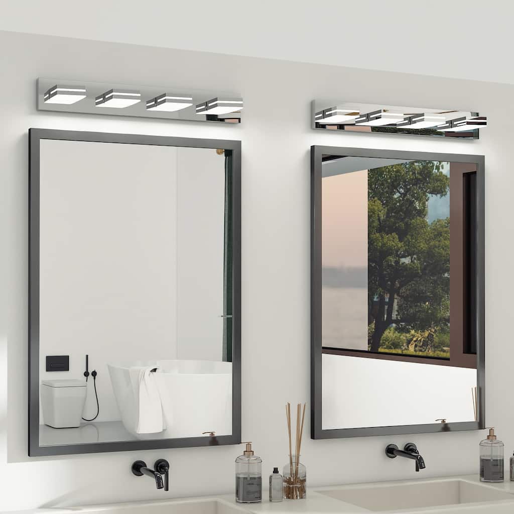 Modern LED Vanity Light, 4-Lights Wall Sconce for Bathroom and Mirror, Sleek Minimalist Design, Energy-Efficient