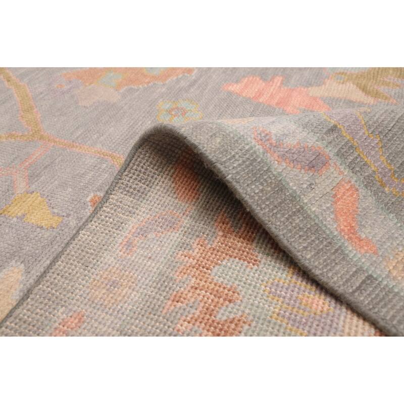 ECARPETGALLERY Hand-knotted Modern Oushak Sage Wool Rug - 8'11 x 11'11