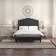 preview thumbnail 13 of 55, Tufted Upholstered Platform Bed with Sturdy Center Legs and Elegant Headboard for Bedroom by HULALA HOME GREY - Queen