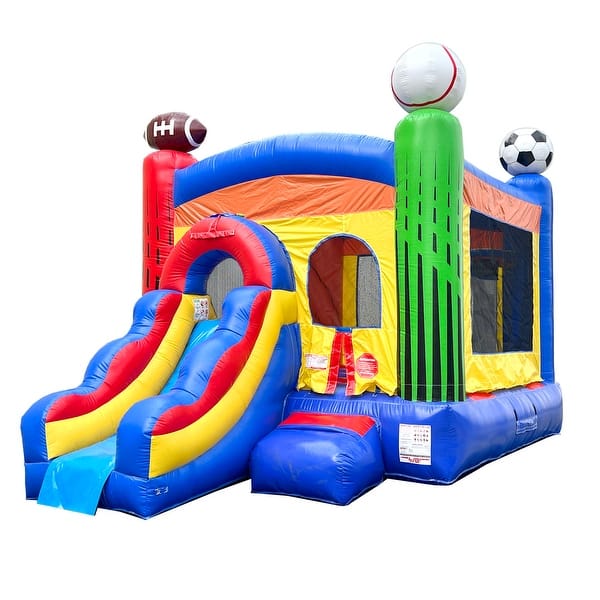 slide 2 of 5, Pogo Bounce House Crossover Bounce House with Slide, Deluxe Sports