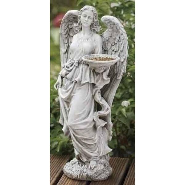 18.5" Joseph's Studio Angel Bird Feeder/Bird Bath Outdoor Garden Statue ...