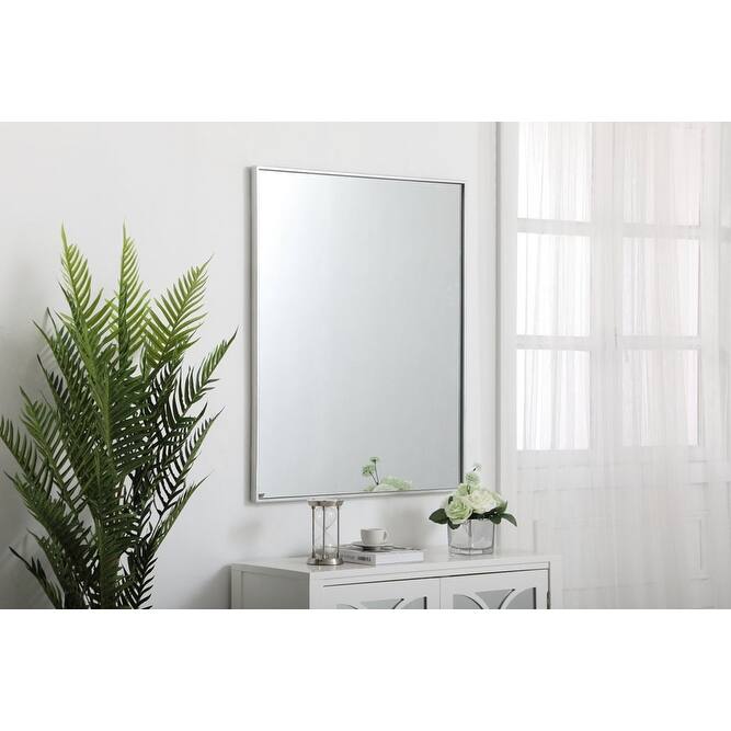 Elegant Lighting Eternity 30" x 36" Rectangular Beveled Metal Framed