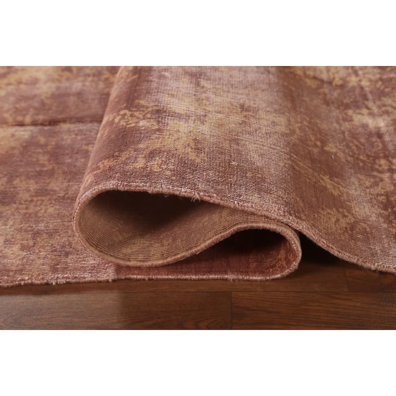 Modern Abstract Indian Area Rug Handmade Wool Carpet - 6'8"x 9'10"