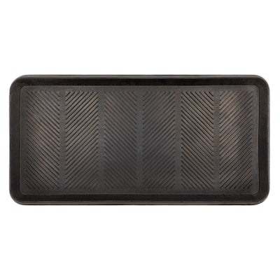 Mohawk Home Black Rubber Boot Tray Multi Purpose Utility Mat 1' 4" x 2' 8"