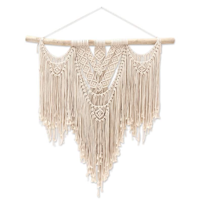 Novica Handmade Dream On Macrame Cotton Wall Hanging