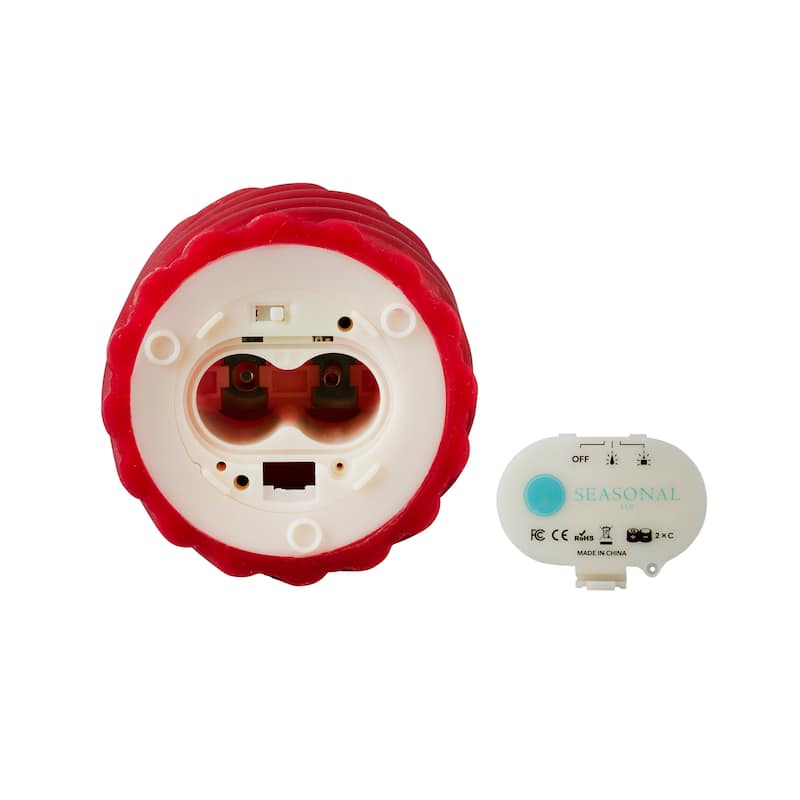 Swirl Motion Flameless Candle 4x10 Red
