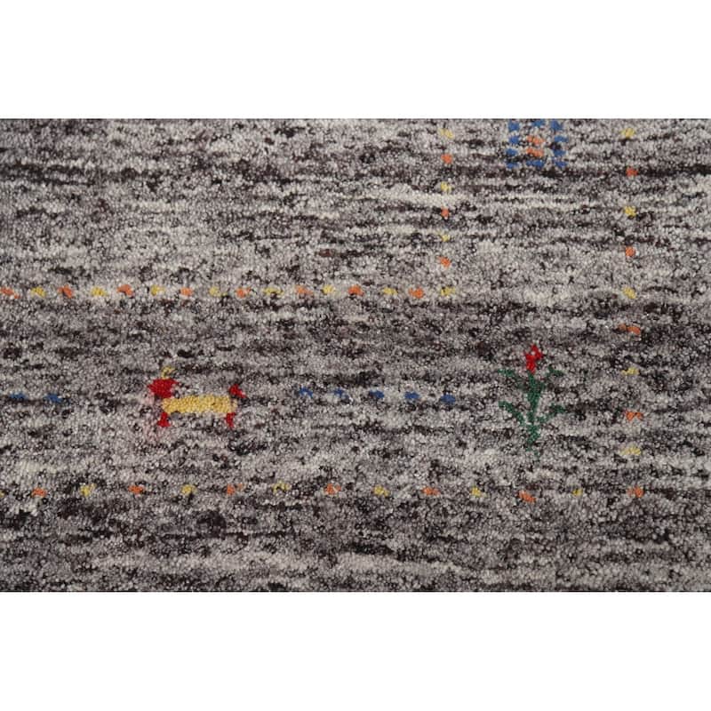 Gabbeh Indian Rug Hand-Knotted Contemporary Wool Carpet - 4'0" x 5'8"