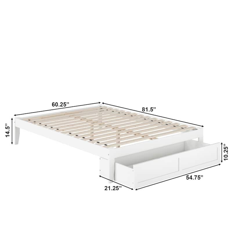 AFI Colorado Platform Bed with Foot Drawer and Charging Station